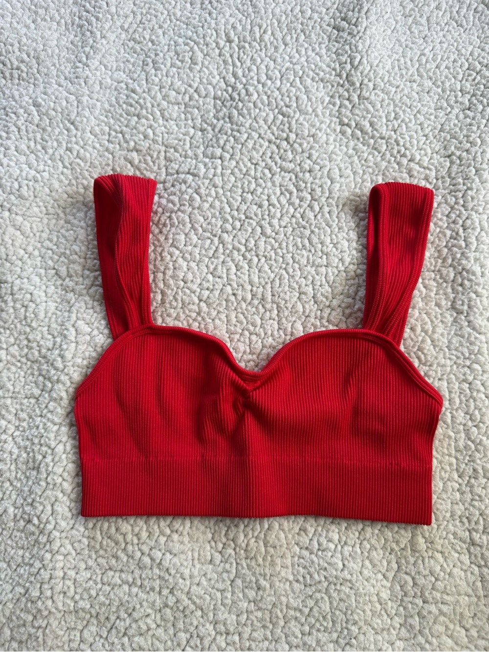 Urban Outfitters Red Ribbed Crop Bralette
